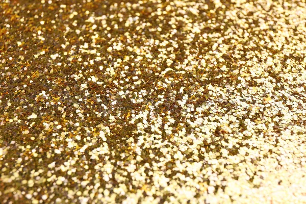 Glänsande Ljus Gyllene Glitter Som Bakgrund Närbild — Stockfoto