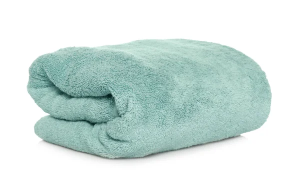 Folded Soft Terry Towel White Background — Stock Photo, Image
