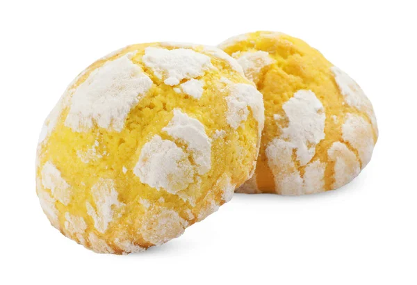 Delicious Homemade Lemon Cookies White Background —  Fotos de Stock