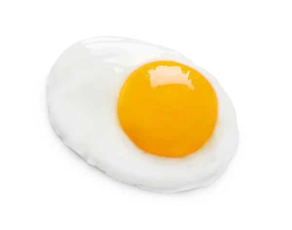 白で隔離されたおいしいフライドチキンの卵 トップビュー — ストック写真