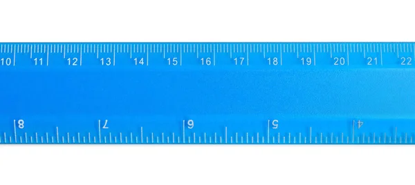Righello Con Indicatori Lunghezza Misura Centimetri Isolato Bianco Vista Dall — Foto Stock