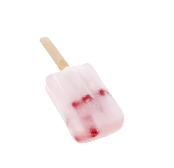 Tasty Ice Pop Isolated White Fruit Popsicle — Stock Photo, Image