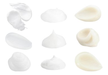 Beyaz arkaplanda vücut kremleri ile ayarla