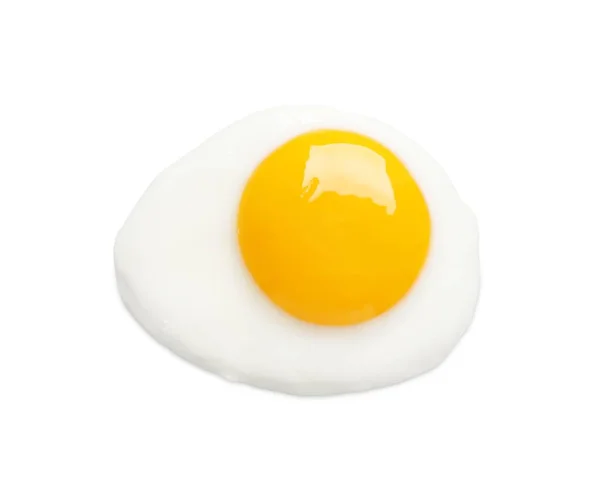 Smaczne Jajo Kurczaka Wyizolowane Białym Widok Góry — Zdjęcie stockowe