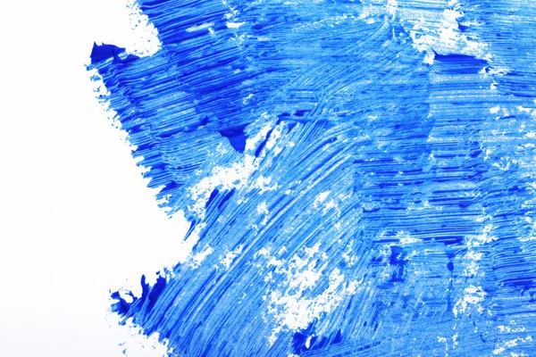 白い背景にまつ毛のための青いマスカラのストローク — ストック写真