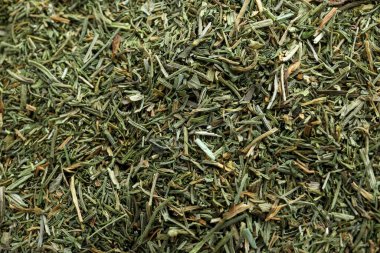 Arka plan olarak kurumuş dereotu yığını, üst görünüm