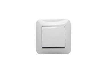 Beyaz arkaplanda modern plastik ışık düğmesi