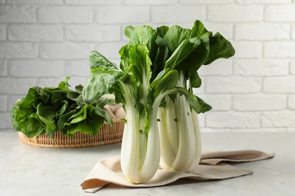 Fresh Green Pak Choy Cabbages Light Table — Stock Photo, Image