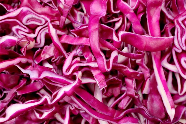 stock image Tasty fresh shredded red cabbage as background, closeup