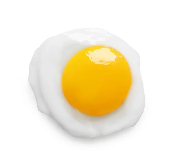 Вкусное Жареное Куриное Яйцо Изолировано Белом Вид Сверху — стоковое фото
