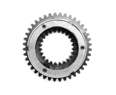 Paslanmaz çelik teçhizat beyaza izole edilmiş, üst manzara