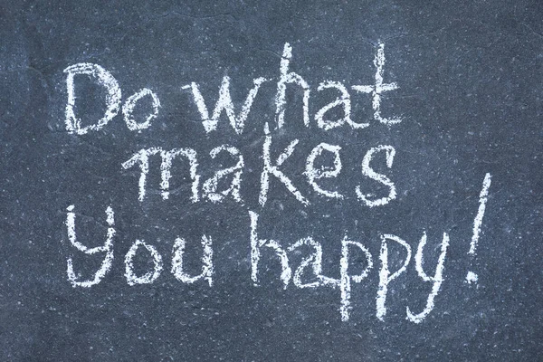 Frase What Makes You Happy Con Signo Exclamación Escrito Asfalto — Foto de Stock