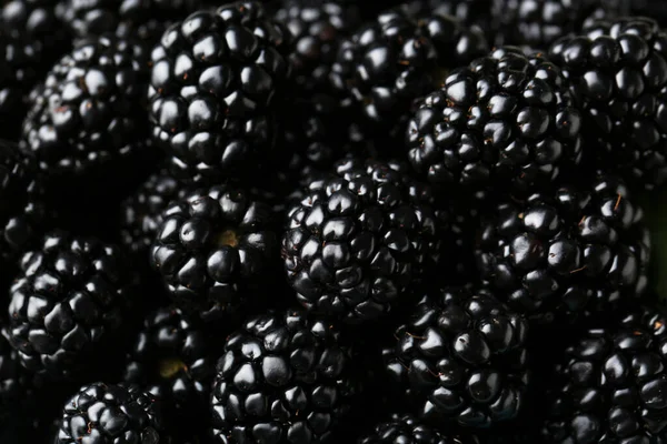 Pile Tasty Ripe Blackberries Background Closeup — Stock Photo, Image