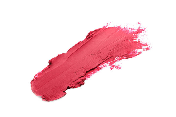 Мазки яркой помады на белом фоне, вид сверху