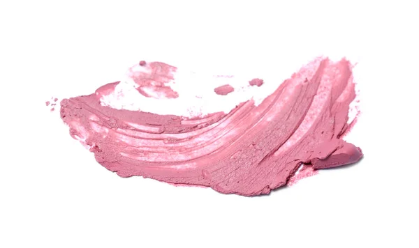 Smear Nude Lipstick White Background — Stock Photo, Image