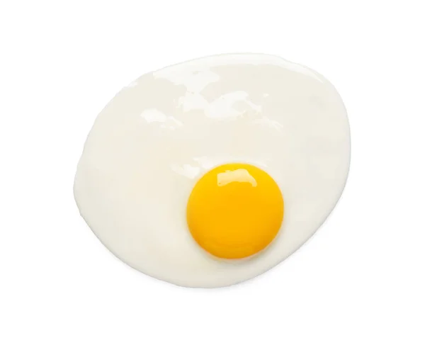 Вкусное Жареное Куриное Яйцо Изолировано Белом Вид Сверху — стоковое фото