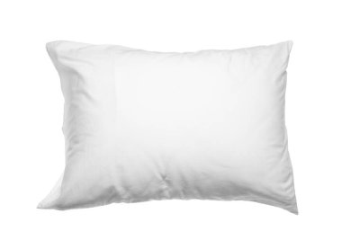 Boş yumuşak yeni yastık beyaz, üst görünümde izole
