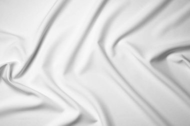 Arkaplan olarak boş beyaz bayrak dokusu, üst görünüm. Tasarım için model