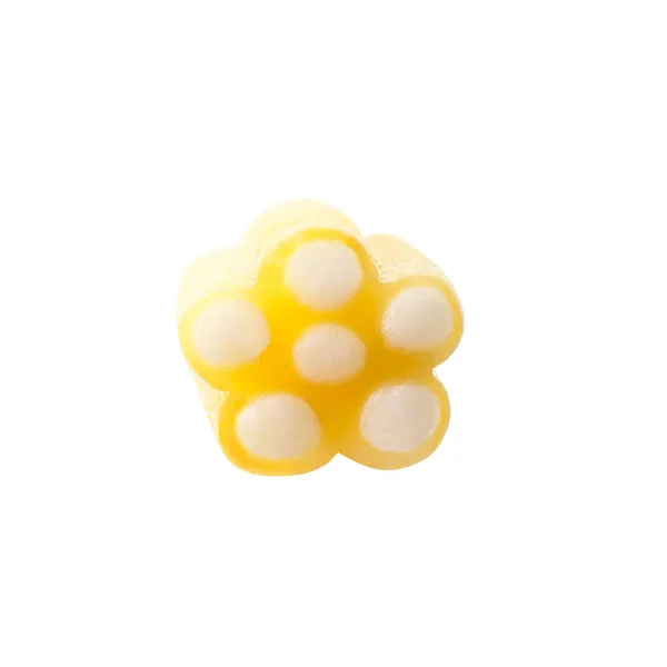 Geel Zoet Gelei Snoep Witte Achtergrond — Stockfoto