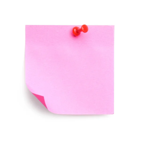 Бланк Розовой Ноты Белом Фоне Вид Сверху — стоковое фото