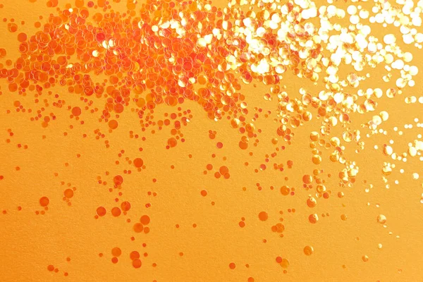 Glanzende Heldere Glitter Oranje Achtergrond Plat Gelegd — Stockfoto