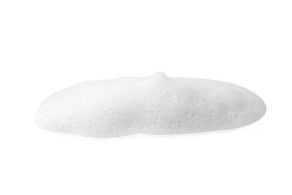 白色背景的蓬松肥皂泡滴 — 图库照片