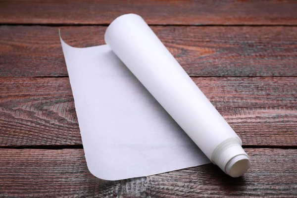 Roll Baking Paper Wooden Table — Stock Photo, Image