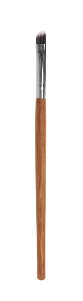 Кисть Макияжа Деревянной Ручкой Изолирована Белом — стоковое фото