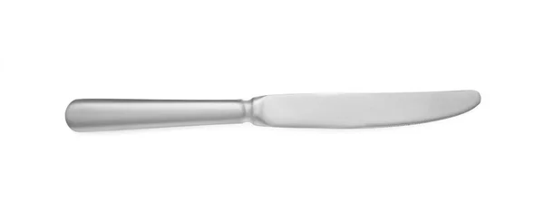 Jeden Nový Lesklý Nůž Izolovaný Bílém Horní Pohled — Stock fotografie
