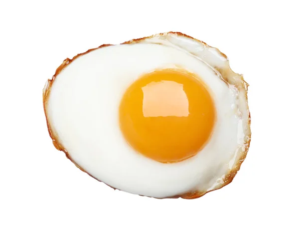Delicious Fried Egg Isolated White Top View — Stock Photo, Image