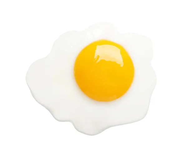 Lezzetli Kızarmış Tavuk Yumurtası Beyazda Izole Üst Manzara — Stok fotoğraf
