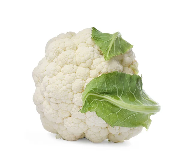 Whole Fresh Raw Cauliflower White Background Stock Picture