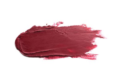 Beyaz arkaplanda parlak ruj izleri, üst görünüm