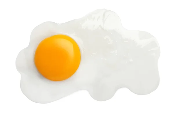 Sabroso Huevo Pollo Frito Aislado Blanco Vista Superior — Foto de Stock