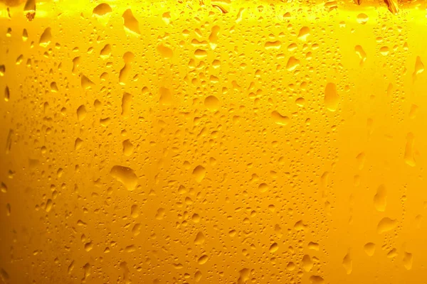 Glass Tasty Cold Beer Condensation Drops Background Closeup — Stock fotografie