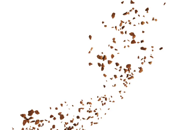Выливание Ароматного Растворимого Кофе Белом Фоне — стоковое фото