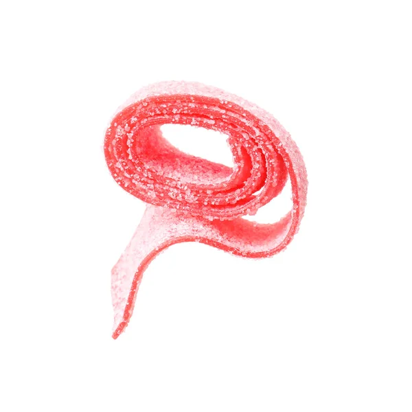 Dolce Caramella Gelatina Rossa Sfondo Bianco — Foto Stock