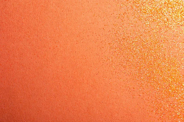 Shiny Bright Glitter Coral Background Flat Lay Space Text — Stock Photo, Image