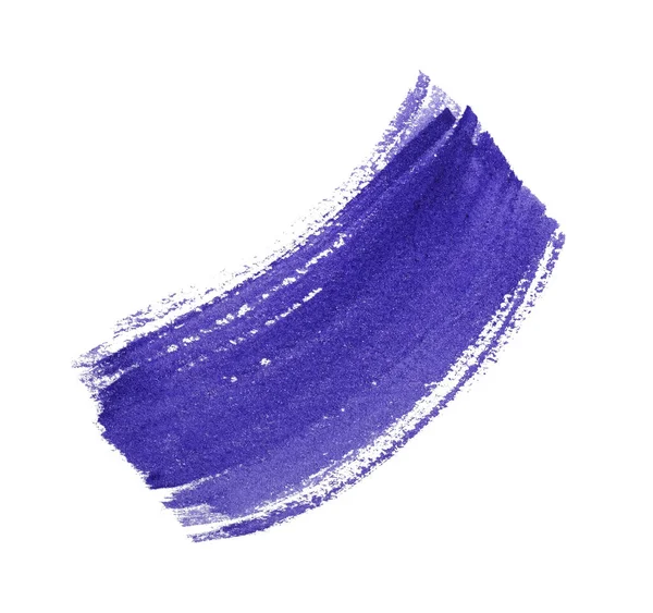 Pintura Púrpura Dibujada Con Pincel Sobre Fondo Blanco Vista Superior — Foto de Stock