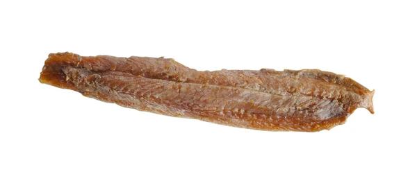 Вкусное Соленое Анчоусовое Филе Изолированное Белом — стоковое фото
