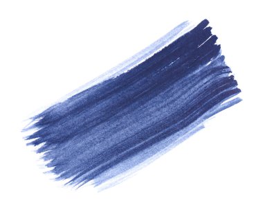 Beyaz arkaplanda fırçayla çizilmiş boya darbesi, üst görünüm