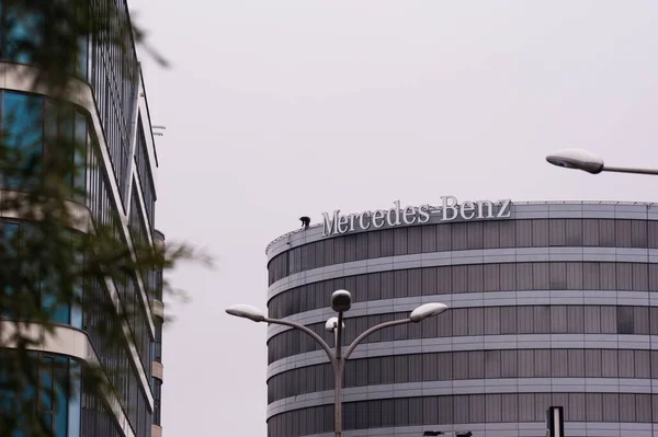 Varšava Polsko Září 2022 Krásná Moderní Mercedes Kancelář — Stock fotografie