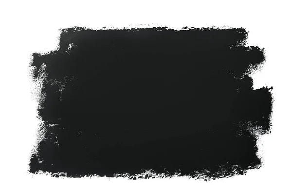 白い背景の上に黒い絵具の美しいストローク — ストック写真