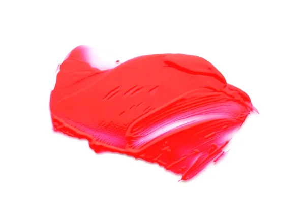 Red Paint Sample White Background Top View — Stock Photo, Image