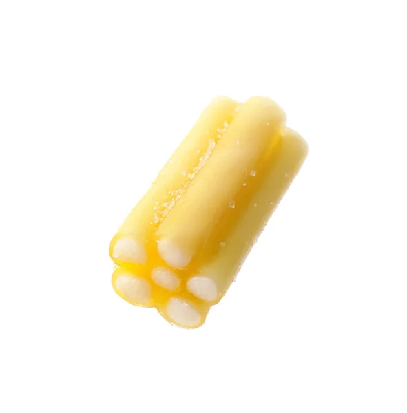 Geel Zoet Gelei Snoep Witte Achtergrond — Stockfoto