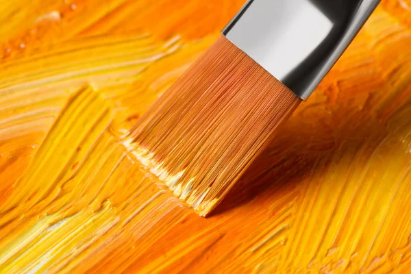 Painting Beautiful Strokes Colorful Oil Paints Closeup — Stock Photo, Image