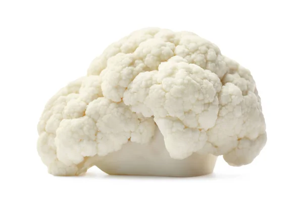 stock image Cut fresh raw cauliflower on white background