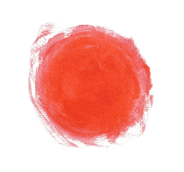 白地に筆で描く赤い円 — ストック写真