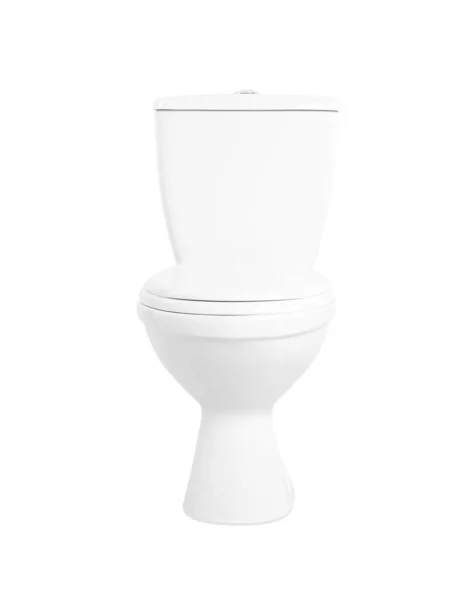 Toilet Keramik Bersih Diisolasi Atas Putih — Stok Foto