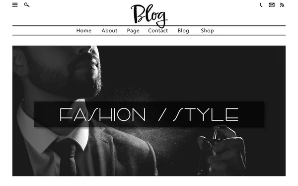 Homepage Design Fashion Style Blog Site — стоковое фото